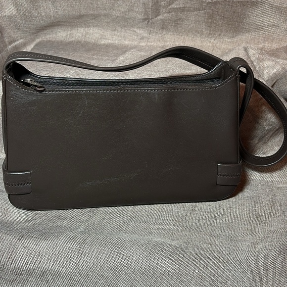 Cole Haan Structured Shoulder Dark Brown Leather Bag - Picture 3 of 13